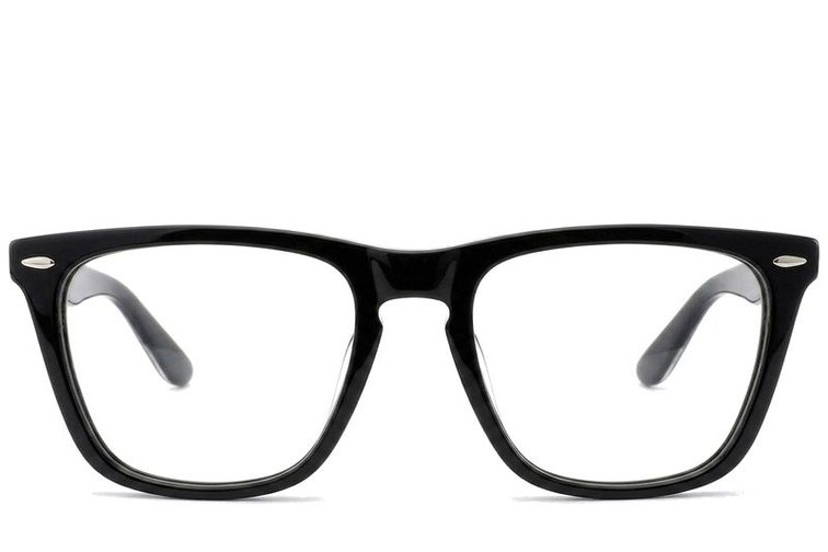 Gafas rectangulares de acetato negro #BS0522-0174