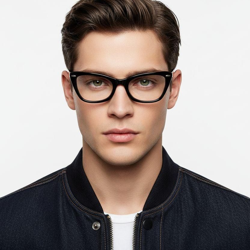 Gafas de acetato negras con forma de mariposa #BS0522-0175