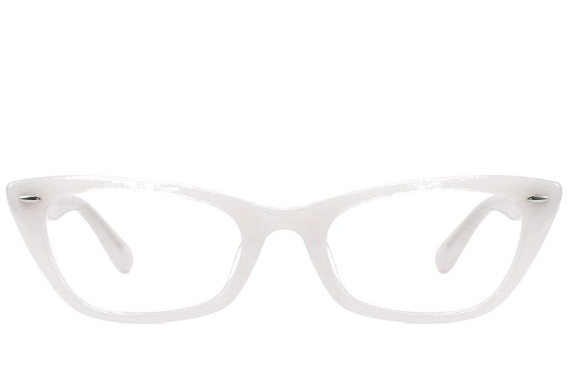 Occhiali in acetato bianco con motivo a farfalla #BS0522-0176