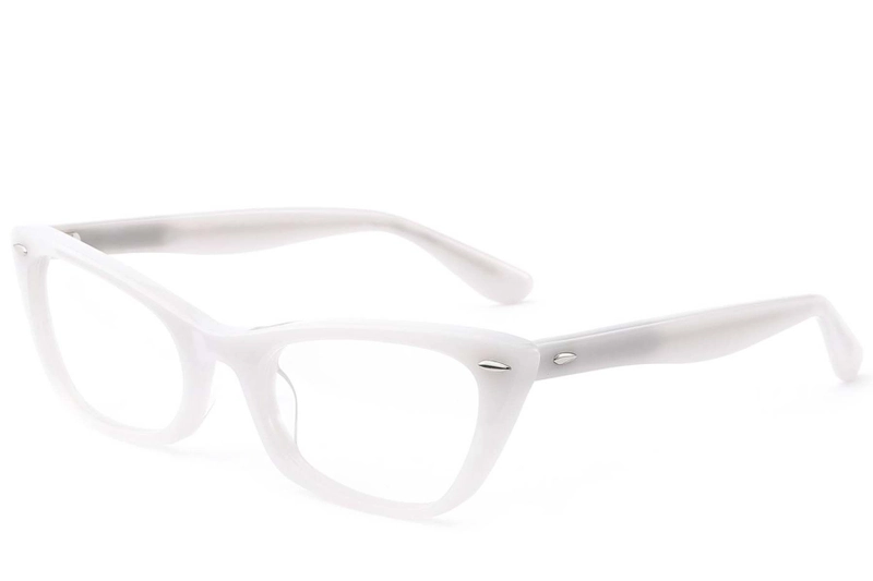 Lunettes papillon en acétate blanc #BS0522-0176