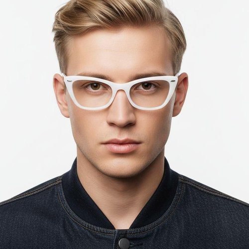 Lunettes papillon en acétate blanc #BS0522-0176