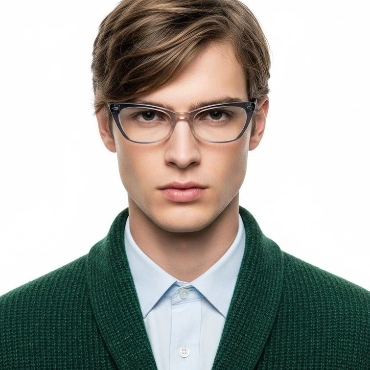 Lunettes papillon en acétate bleu #BS0522-0179