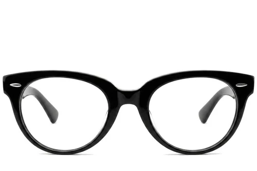 Lunettes ovales en acétate noir #BS0522-0181