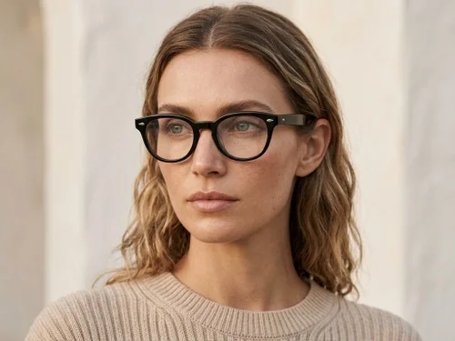 Lunettes ovales en acétate noir #BS0522-0181