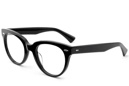 Lunettes ovales en acétate noir #BS0522-0181