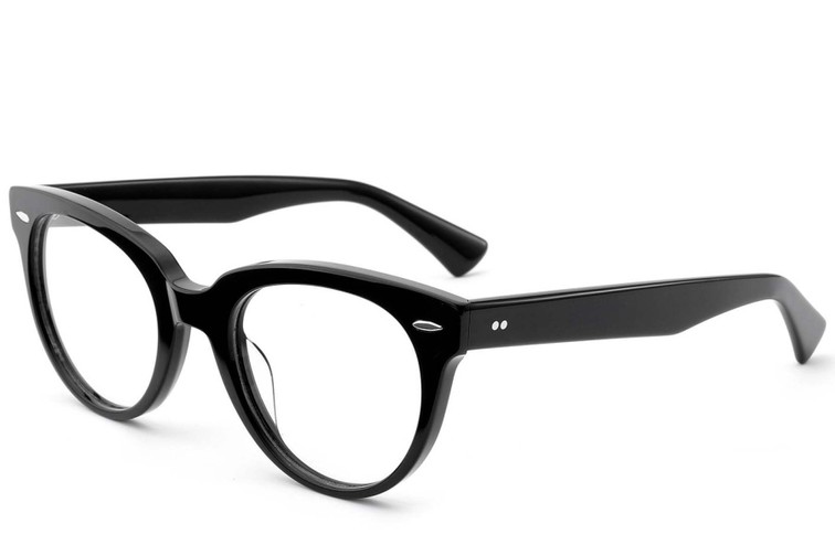 Oval Black Acetate Glasses #BS0522-0181
