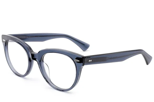 Lunettes ovales en acétate bleu #BS0522-0182
