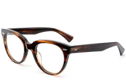 Lunettes ovales en acétate brun #BS0522-0183