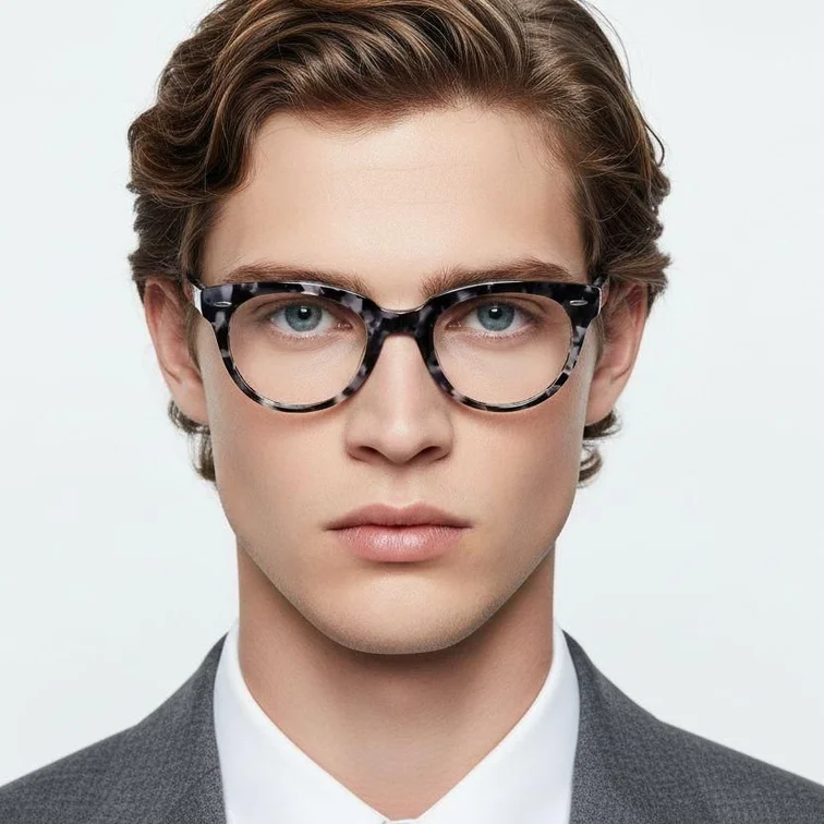 Oval Tortoiseshell Acetate Glasses #BS0522-0184