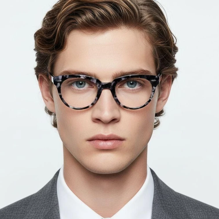 Oval Tortoiseshell Acetate Glasses #BS0522-0184