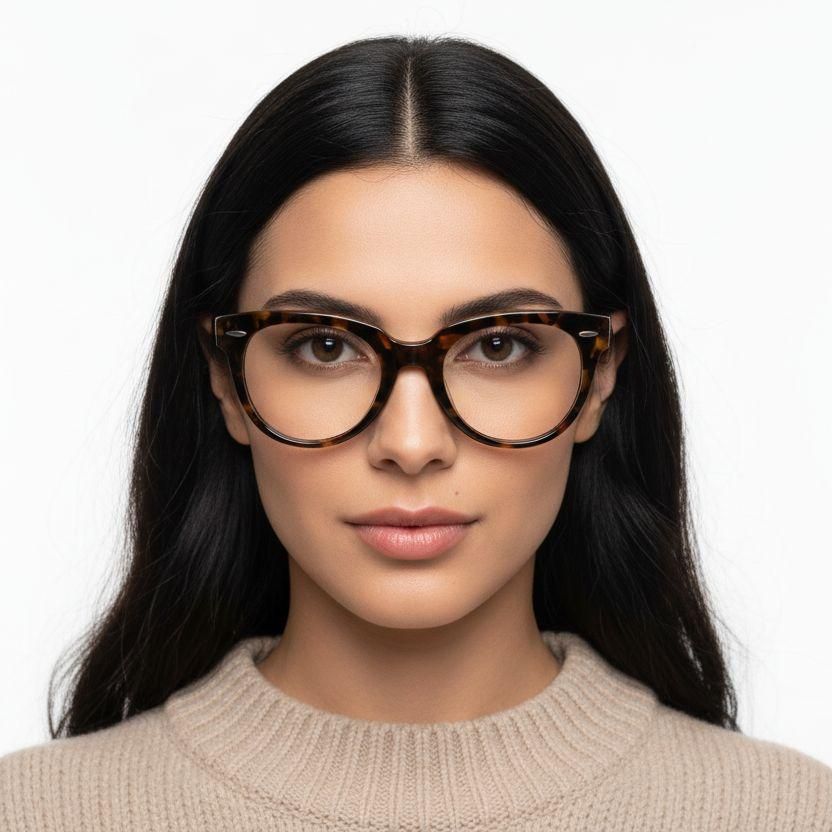 Oval Tortoiseshell Acetate Glasses #BS0522-0185