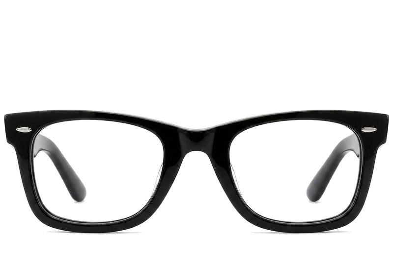 Occhiali in acetato nero a forma di farfalla #BS0522-0186