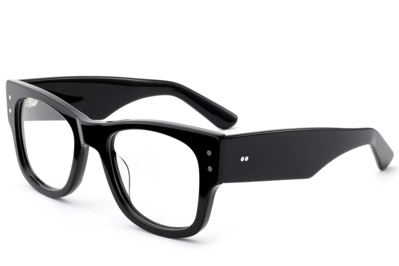 Oval Black Acetate Glasses #BS0522-0191