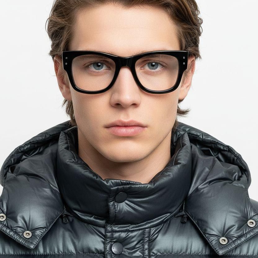 Oval Black Acetate Glasses #BS0522-0191