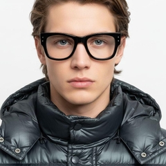 Oval Black Acetate Glasses #BS0522-0191