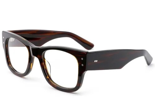 Lunettes ovales en acétate brun #BS0522-0193