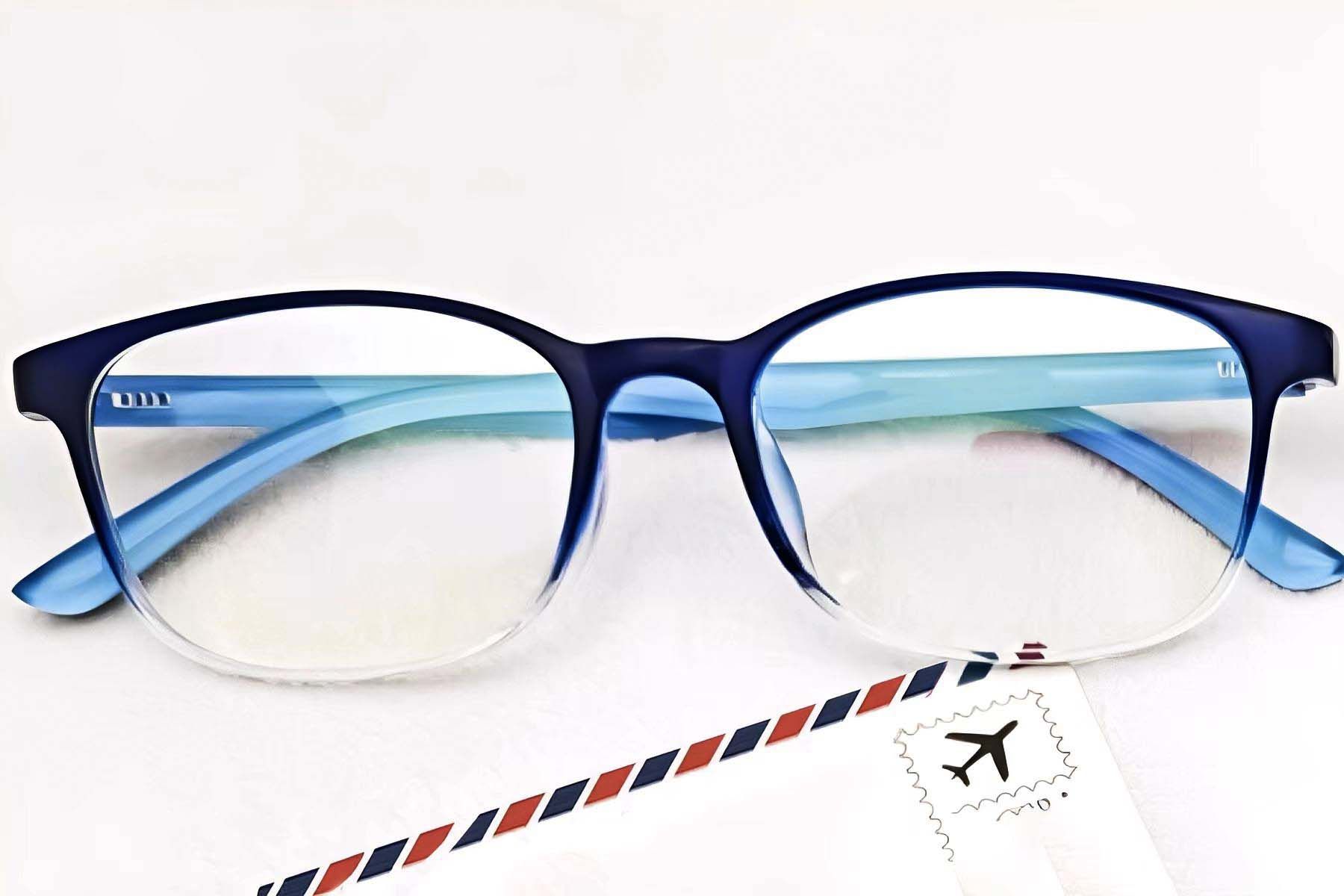 Gafas rectangulares azules TR90 #BS0612-0018