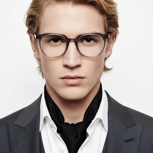 Lunettes ovales grises TR90 #BS0620-0013
