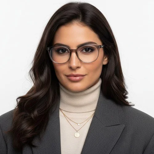 Lunettes ovales marron TR90 #BS0620-0014