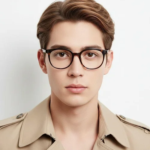 Lunettes ovales écaille de tortue TR90 #BS0620-0015