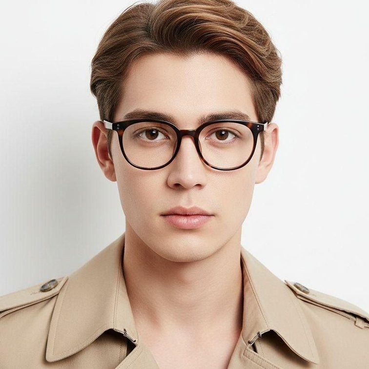 Oval Tortoiseshell TR90 Glasses #BS0620-0015