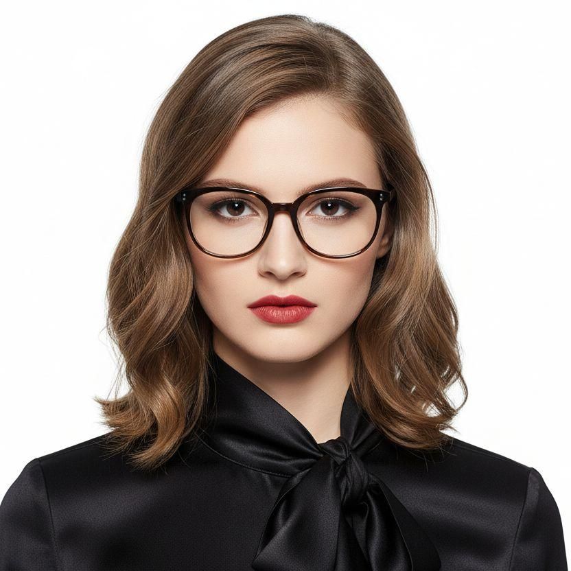 Gafas ovaladas TR90 de carey #BS0620-0015