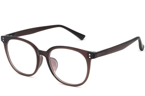 Lunettes ovales marron TR90 #BS0620-0018