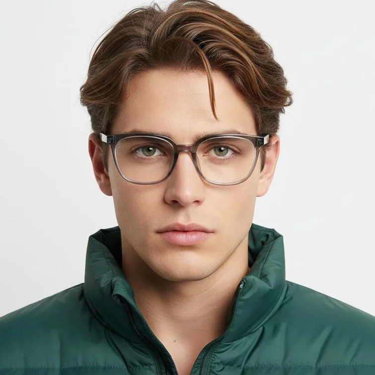 Lunettes ovales grises TR90 #BS0620-0025