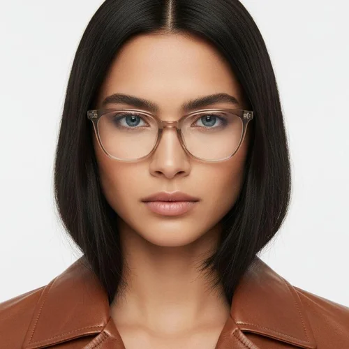 Lunettes ovales marron TR90 #BS0620-0029