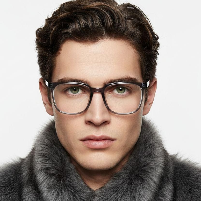 Rectangular Grey TR90 Glasses #BS0620-0031