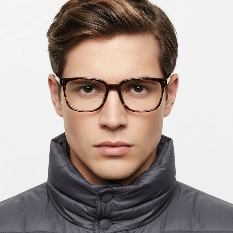 Rectangular Tortoiseshell TR90 Glasses #BS0620-0034