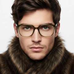 Rechthoekige groene TR90-bril #BS0620-0037