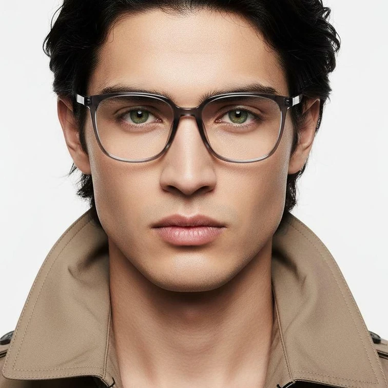 Gafas rectangulares grises TR90 #BS0620-0040