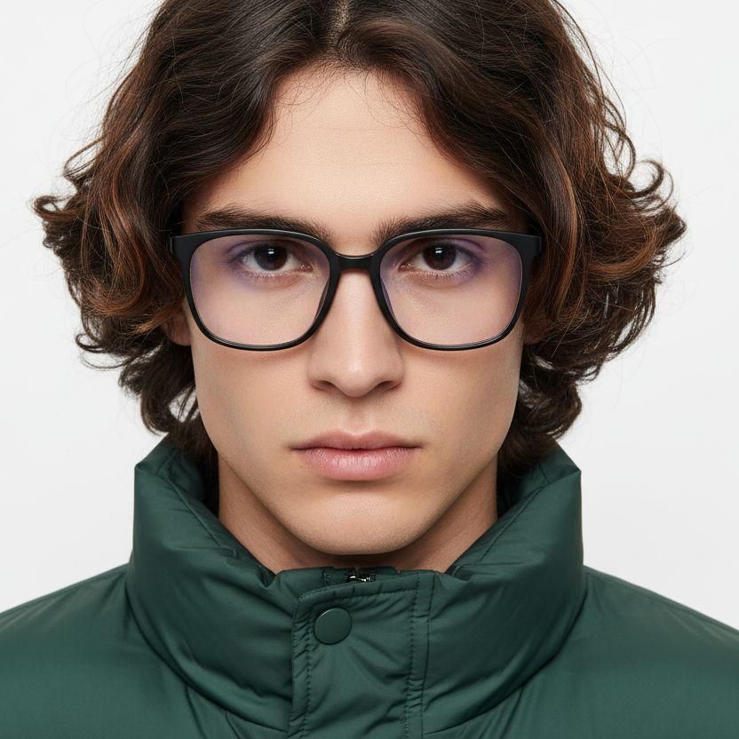 Rectangular Black TR90 Glasses #BS0620-0041