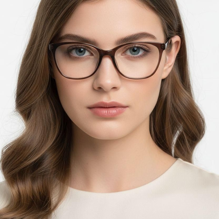 Ovale braune TR90-Brille #BS0620-0054