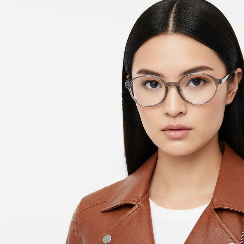 Oval Grey TR90 Glasses #BS0620-0056