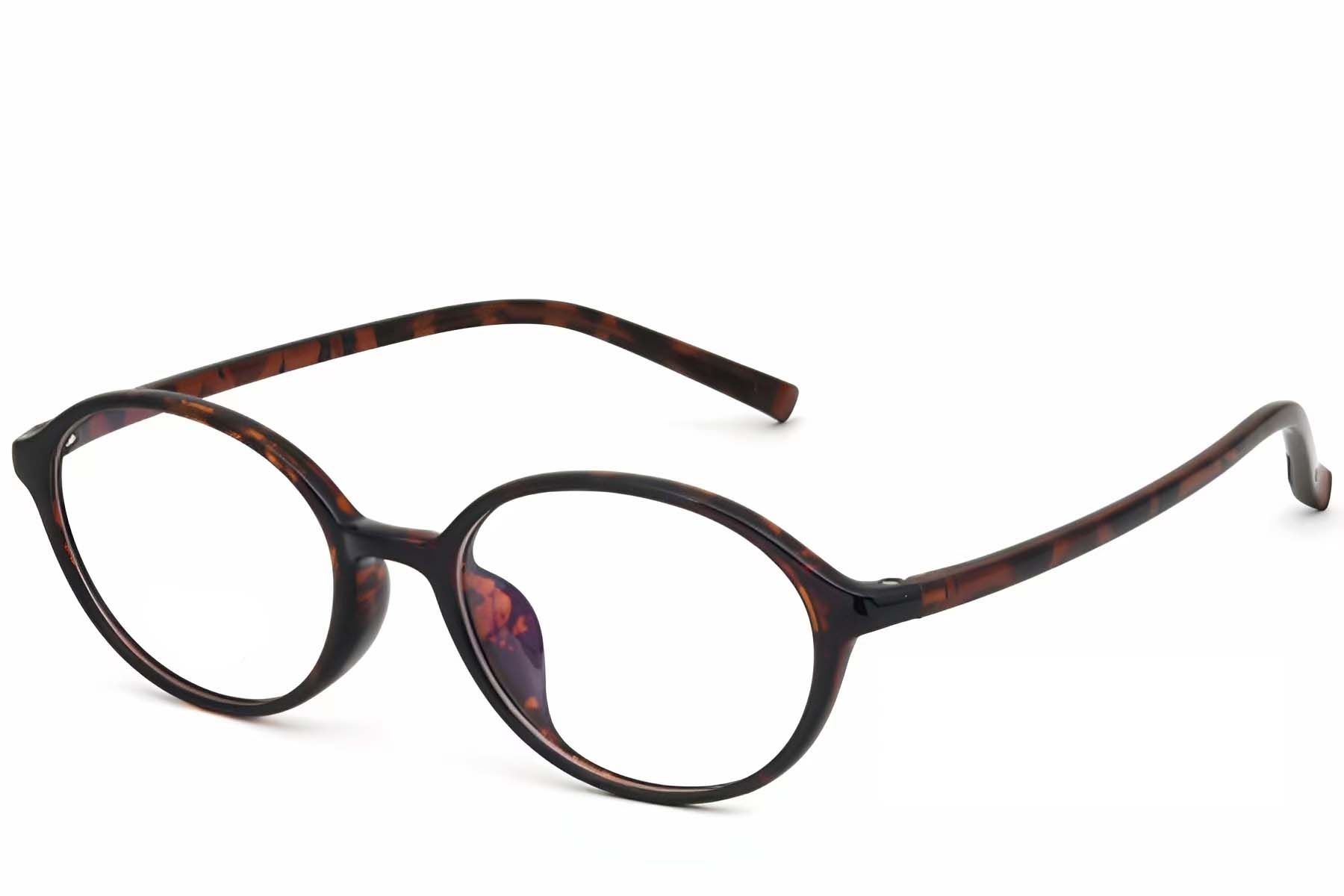 Oval Tortoiseshell TR90 Glasses #BS0620-0057