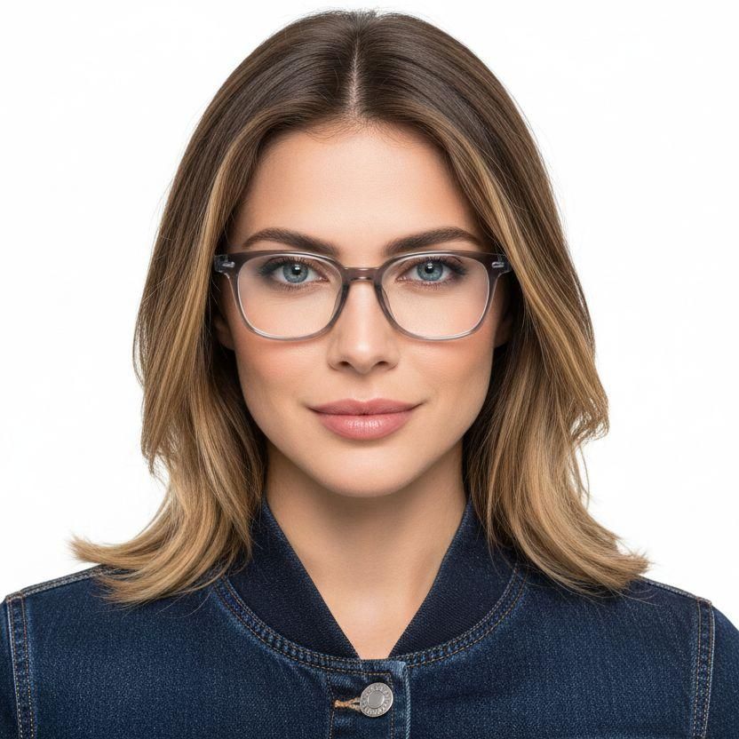 Lunettes rectangulaires grises TR90 #BS0620-0064