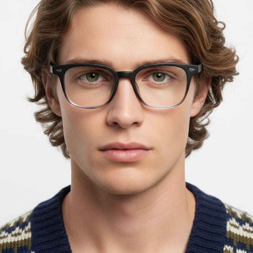 Lunettes rectangulaires noires TR90 #BS0620-0067