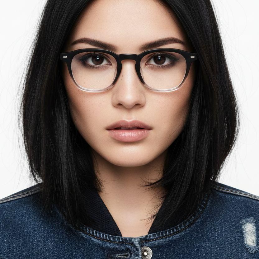 Rectangular Black TR90 Glasses #BS0620-0073