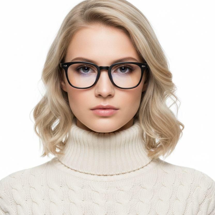 Rectangular Black TR90 Glasses #BS0620-0079