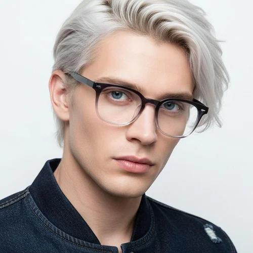 Lunettes rectangulaires bleues TR90 #BS0620-0081