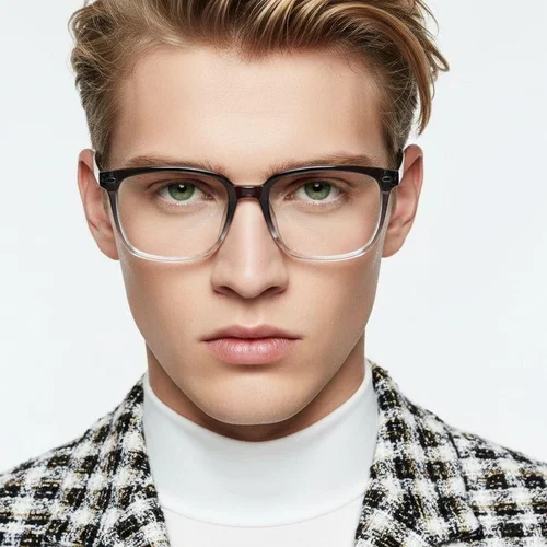 Lunettes rectangulaires grises TR90 #BS0620-0088