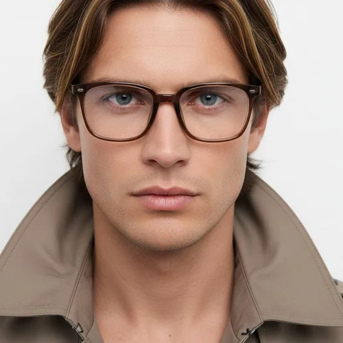 Lunettes rectangulaires marron TR90 #BS0620-0090