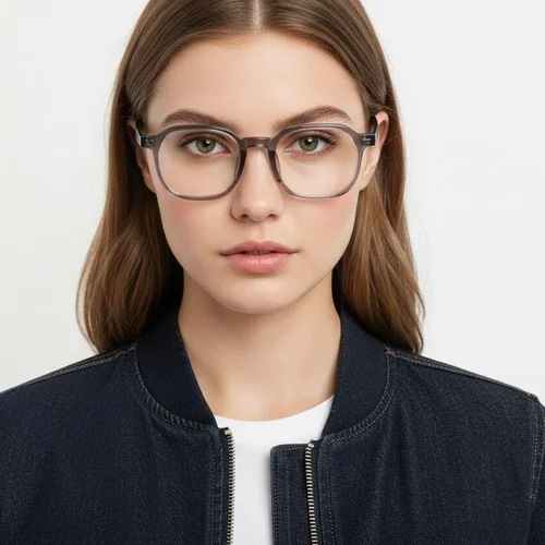 Lunettes rectangulaires grises TR90 #BS0620-0092