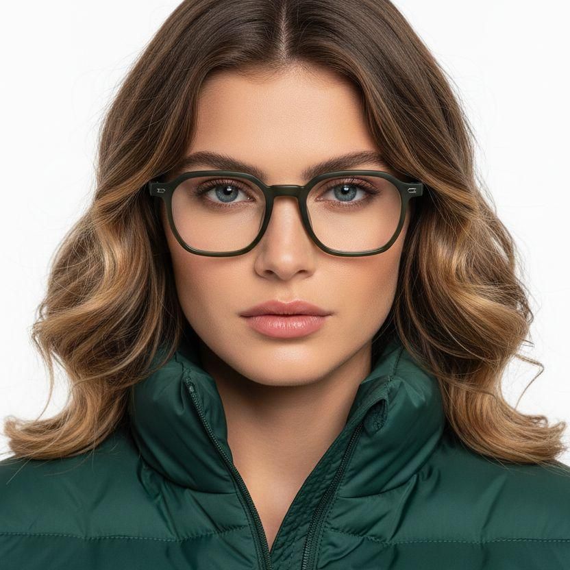 Gafas rectangulares TR90 verdes #BS0620-0093