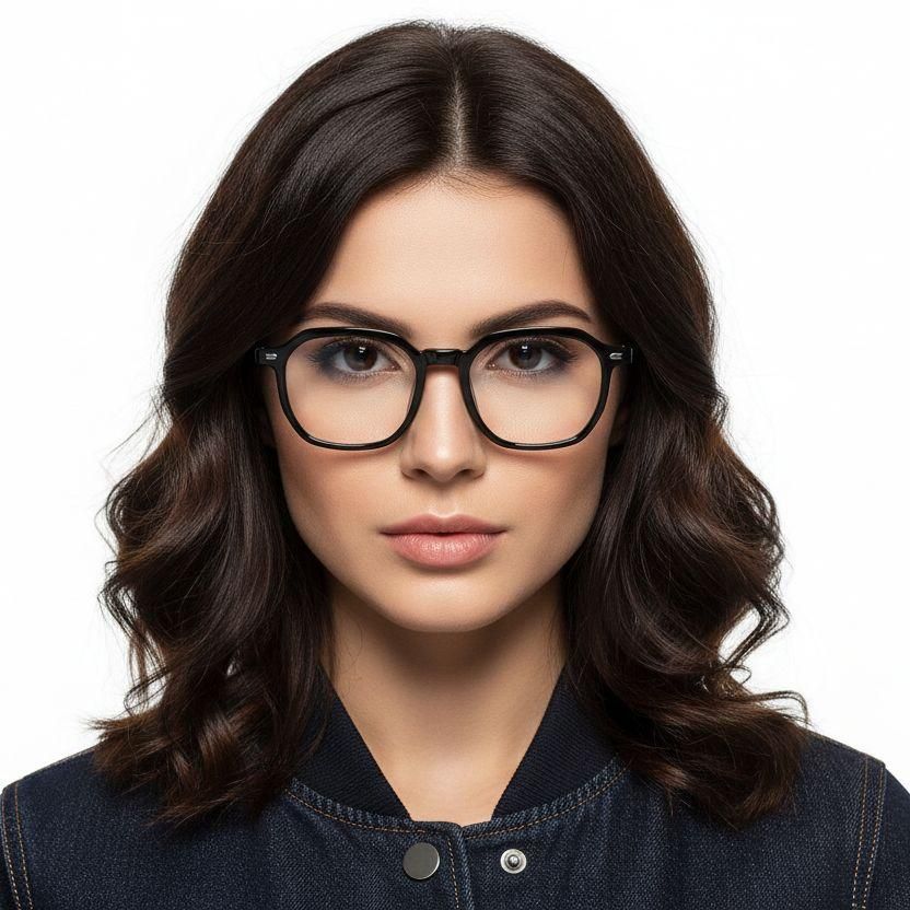 Rectangular Black TR90 Glasses #BS0620-0094