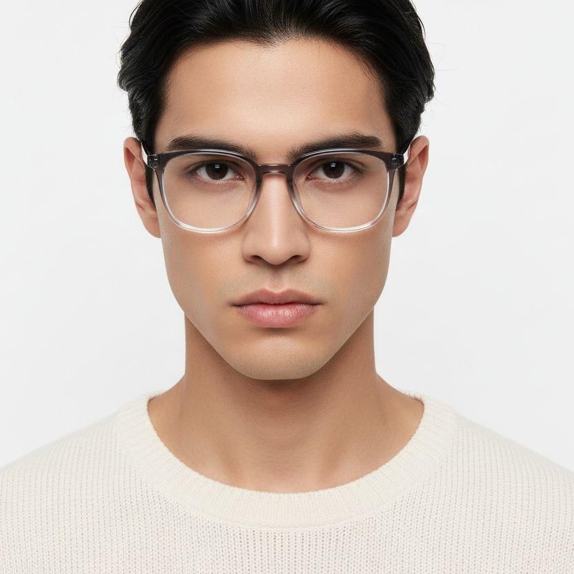 Rechteckige graue TR90-Brille #BS0620-0099