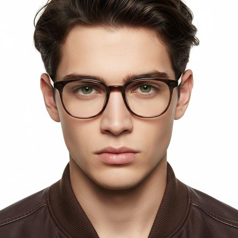 Rectangular Brown TR90 Glasses #BS0620-0101