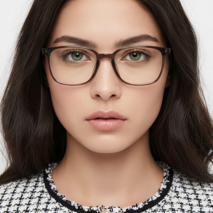 Rectangular Brown TR90 Glasses #BS0620-0106